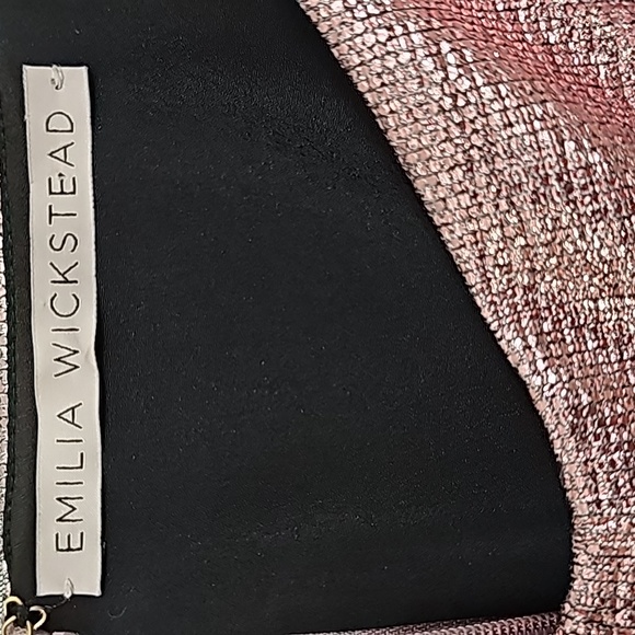 Emilia Wickstead Judi Crepe Rose Gold Metalic Sleeveless Cocktail Mini Dress - Picture 4 of 17